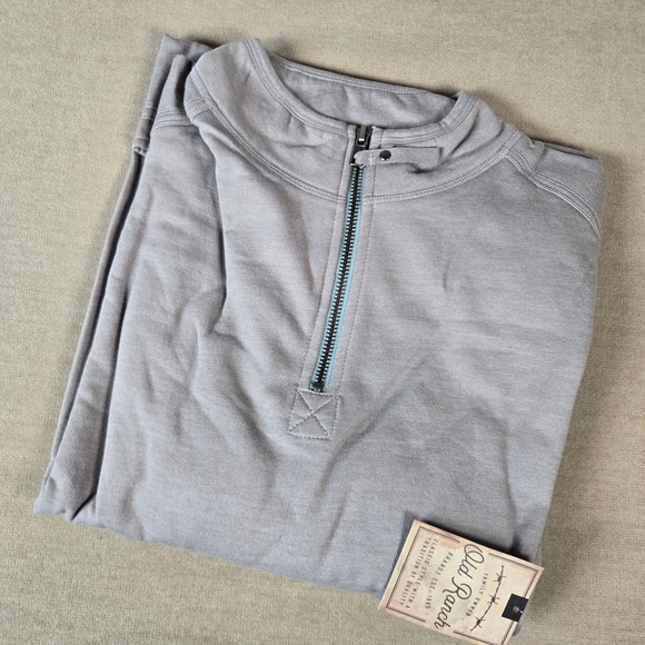 Old Ranch Other - Old Ranch Mens Large Conall 1/4 Zip Pullover Alloy Gray Long Sleeve Organic NEW
